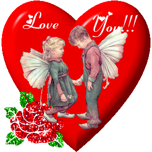 Love You kissing on heart animation