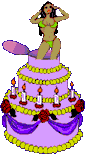 lady out of a cake   animations