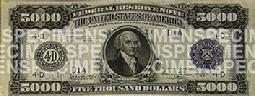 $5,000 Note (Blue Seal) (Face)